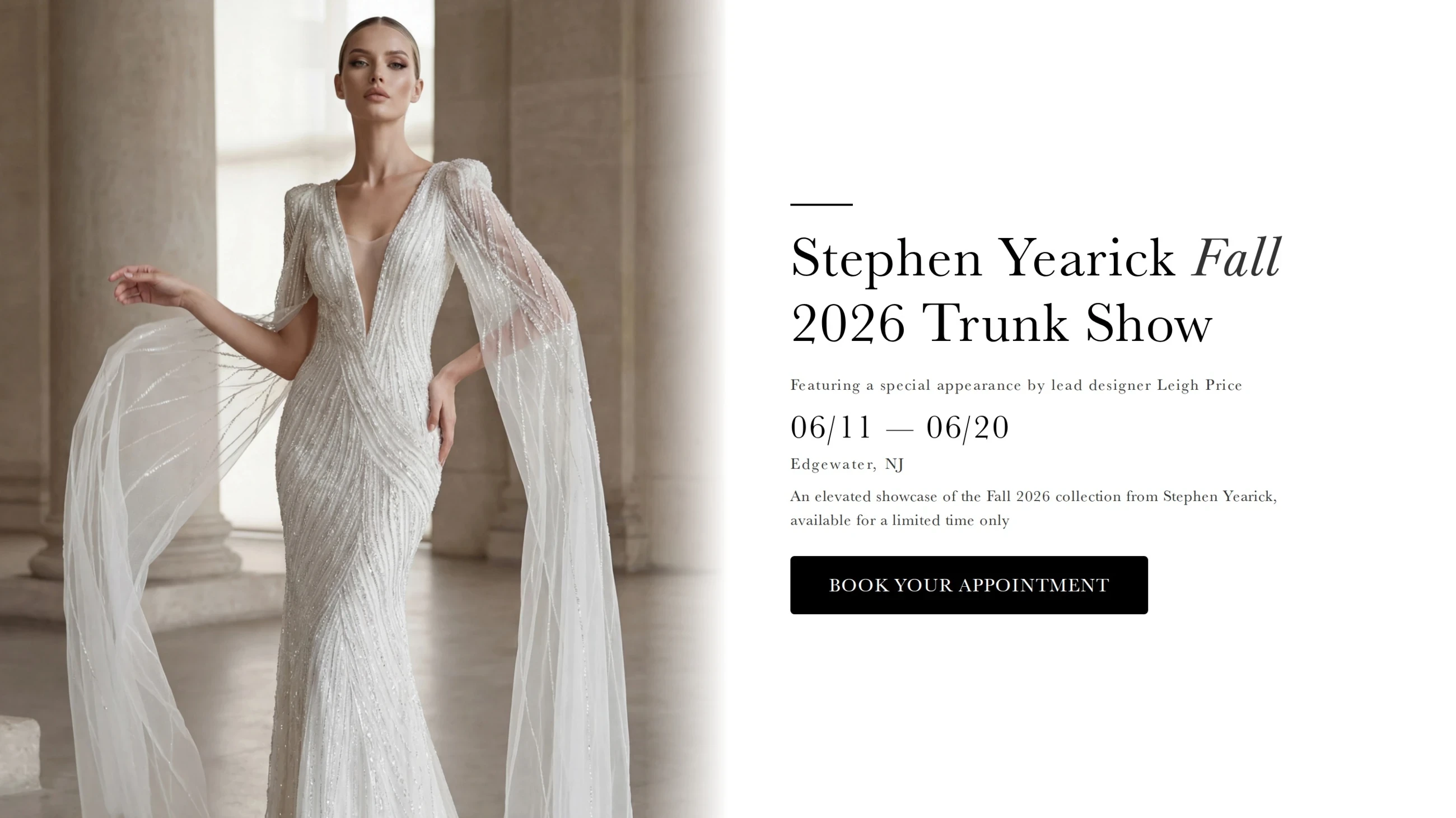 Stephen Yearick Fall 2026 Trunk Show Banner